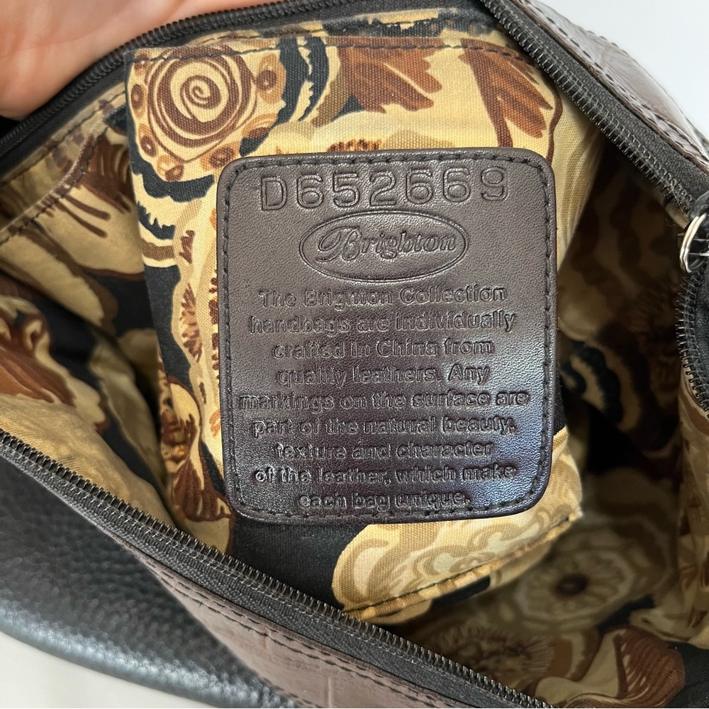 Brighton 2 Tone Black Leather Shoulder Bag D652669 - Picture 7 of 11